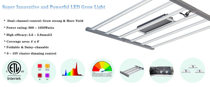LED-Stange wachsen Lichter 3045umol/S 660nm 1050w Dimmable, welches das volle geführte Spektrum helles 0 wachsen